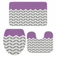 thumbnail image 2 of Purple Grey Bathroom Rugs Set Herringbone Non Slip Absorbent Soft Bath Mats 3 Piece Set with Bathroom Rug, U-Shaped Floor Mat, Toilet Seat Cover Large Size, 2 of 9