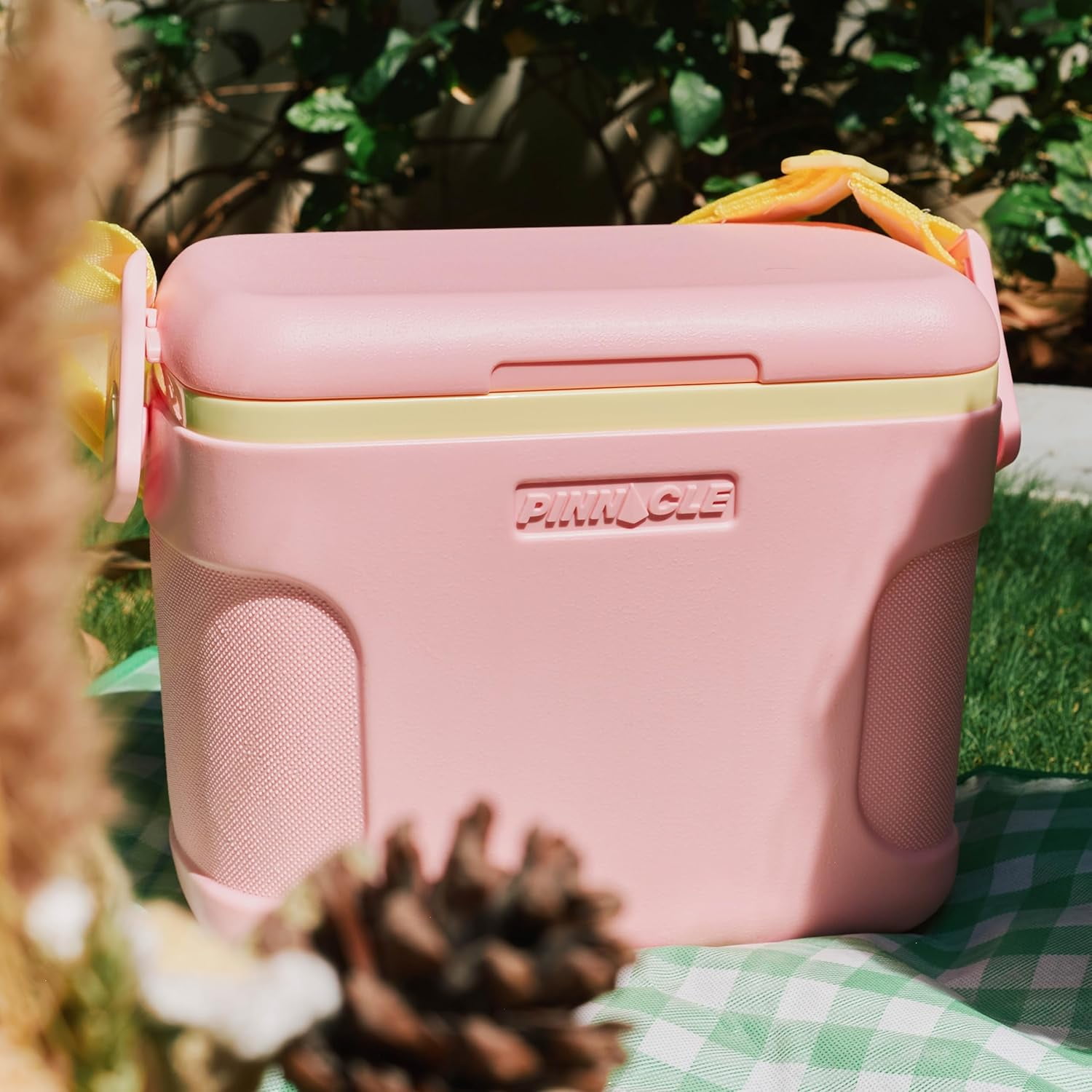 Pinnacle 8.5Qt Mini Cooler – Portable Picnic Cooler with Divider & Strap, Pink