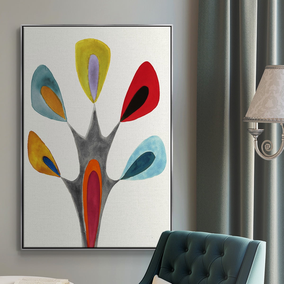 Magic Tricks II Framed Premium Gallery Wrapped Canvas - Ready to Hang - 25 x 37 - Silver Floating Frame