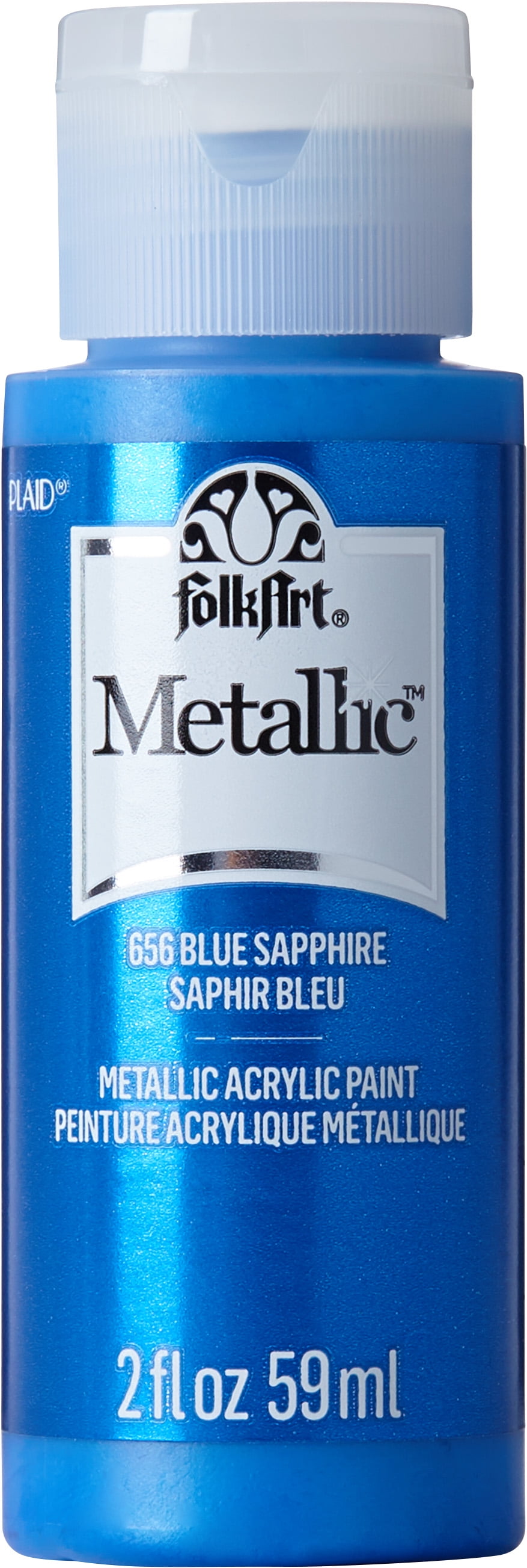 FolkArt Metallic Acrylic Craft Paint, Metallic Finish, Blue Sapphire, 2 fl oz