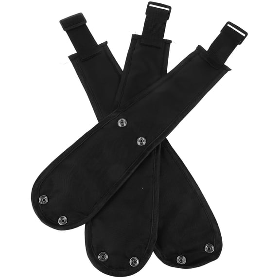 LOLIPPYY 3-Piece Black Oxford Cloth Strap Set for Baby Stroller Safety and Comfort
