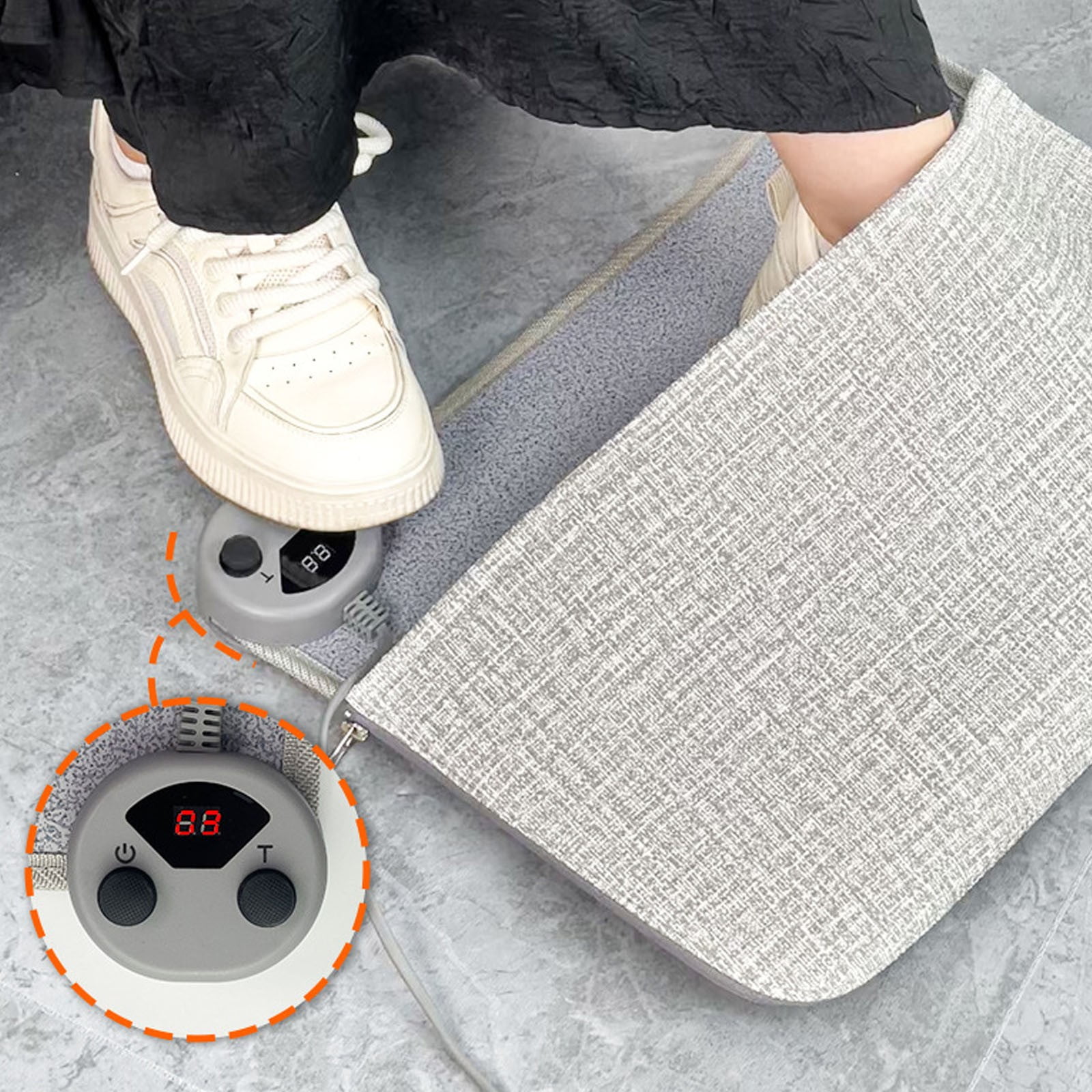 Electric Heating Pad Cozival Heated Floor Mat - Desk Foot Warmer with 5 Temperature Settings & 7 Timer Modes, Energy-Saving Heating Pad for Women & Men, Cozy Home Office & Living Room Essential