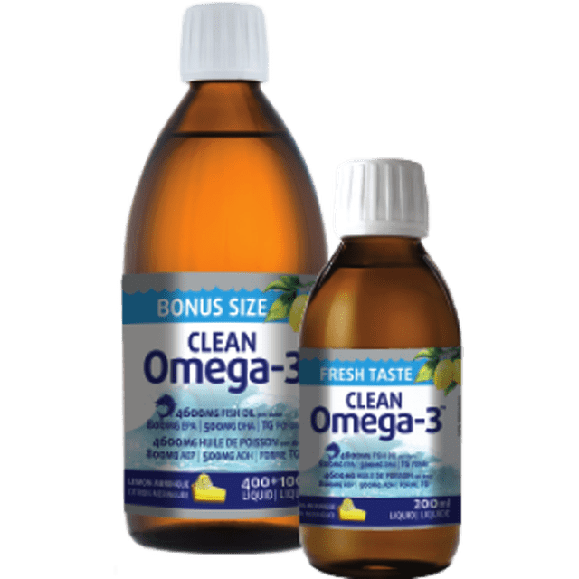 Clean Omega-3 Liquid 800mg EPA 500mg DHA (Lemon Meringue) - 500 + 200ml FREE