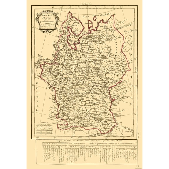 Historic Map - Russia European - Delamarche 1800 - Vintage Wall Art