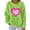 Green, variant on Stamzod Cute Sweatshirts for Women Long Sleeve Casual Valentine's Tops Trendy Fashion Womens Crewneck Sweatshirt Lover Heart Green B M