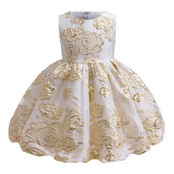 XEGLSBU Girls Dresses Size 6T Girls' Dress for Children off The Shoulder Party Gown Dress with Rose Embroidery Skirt for Ages 3 10 Beige Size 7-8 Years