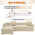 thumbnail image 2 of Eurhowing Sofa Covers for L-Shaped Couch, 3+4-Seater Sectional Sofa Slipcovers with 2 Pillowcase, Stretchable Jacquard Anti-Slip Furniture Protector for Living Room & Pet Friendly, Off-White, 2 of 9