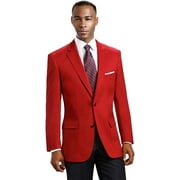 Mens Elegant Modern 2 Button Notch Lapel Blazer - Many Colors 48 Long, Red