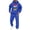 Blue, variant on Men Sweatsuits 2 Piece Set Letter Print Relaxed Fit Hoodie Sweatshirt and Joggers Sweatpants Sets Comfortable Fall Winter Long Sleeve Sport Suit with Pocket Black L