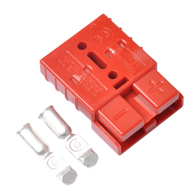Enchufe bipolar de carga de batería 50A con terminales Conector portátil (rojo) Tmvgtek Accesorios para autos y motos