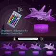 thumbnail image 5 of J-16 Fighter Night Light, lámpara de ilusión 3d J-16 Fighter Lights para habitación de niños, 16 colores Modos intermitentes con control remoto Opreated Regulable Navidad Feliz Sencillez, 5 of 5
