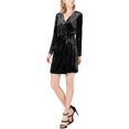thumbnail image 2 of Vestido Cruzado bar III Terciopelo Mujer Negro Mediano Envolver, 2 of 2