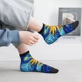 thumbnail image 5 of Goofa vintage Starry Sunflower Pattern Non Slip Socks with Grips for Elderly, Crew Socks Yoga Hospital Socks Cushioned Sole Gripper Socks for Men Women, 5 of 5