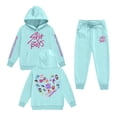 thumbnail image 1 of Pop cazadora para niña Demo-n Hunters Boys Girls Fashion Hooded Sweatshirt Set Streetwear Soft Comfortable Long Sleeve Hoodie for Daily Wear Spring Fall Winter （Light Blue）, 1 of 2