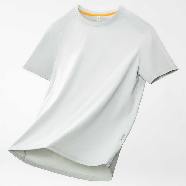 Tops para hombre, blusas y camisas de manga corta con cuello redondo para hombre, blusas casuales elásticas deportivas de color liso para hombre, blusas de manga corta con cuello redondo para hombre,
