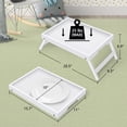 thumbnail image 4 of Mesa Bandeja para Cama Artmeer con Patas Plegables de Bambú Blanca Paquete de 2, 4 of 7