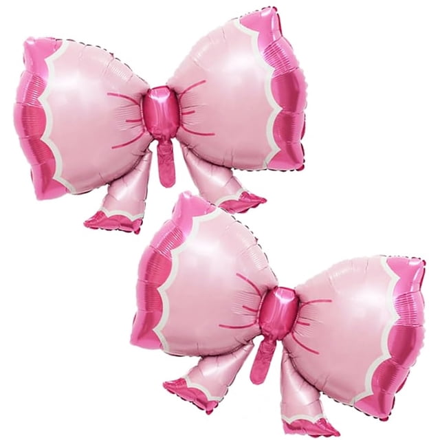 Globos Elaliyi lazo rosa de foil, 2 piezas, 91 x 58 cm