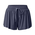 thumbnail image 5 of IWRICH Flowy Shorts for Women Butterfly Shorts 2 in 1 Athletic Workout Gym Biker Running Shorts with Pockets Navy XL, 5 of 6