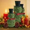thumbnail image 6 of Snowman Topiary Christmas Decor 15.75 Inch Artificial Snowman Shaped Tree with Red Bow Santa Hat Boxwood Topiaries for Indoor Outdoor Home Porch Table Decorations, 1PC, 6 of 7