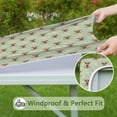 thumbnail image 6 of Green Highland Cow Flower Pattern Square Fitted Tablecloth with Elastic Edge,Square Table Cover,Washable Elastic Table Cover for Home Kitchen Party Decor 34"x34", 6 of 6
