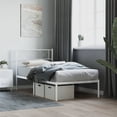 thumbnail image 1 of vidaXL Metal Bed Frame with Headboard White 100x190 cm, 1 of 5