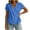 Blue, variant on Blouses for Women Rolled Short Sleeve Collared Crossover V Neck Pleated Tie Side Shirts Casual Summer Tops