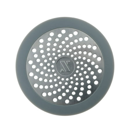 SlipX Solutions Flat Drain Protector (4.5" Diameter, Silicone & Stainless Steel)