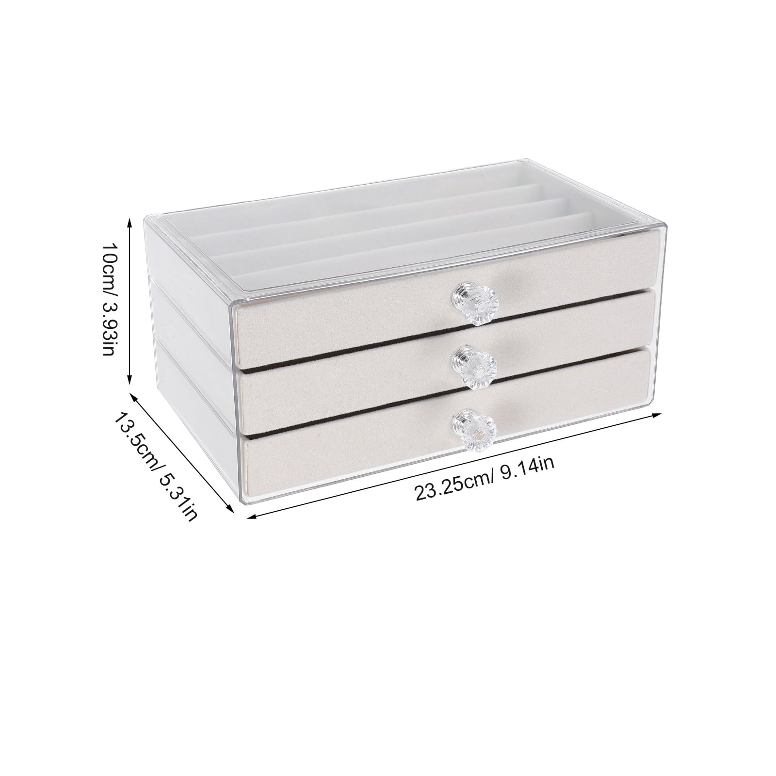 Homoyoyo Beige Jewelry Organizer Drawer Style for Easy Storage and Display, Compact Design for Necklaces and Earrings