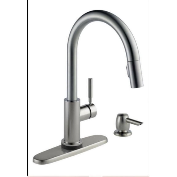 Delta Trask Stainless Single Handle Pull-Down Kitchen Faucet with Soap Dispenser