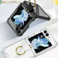 thumbnail image 5 of for Samsung Galaxy Z Flip 5 Case with Ring Stand, 1 Front Screen Protector, Crystal Clear Slim Fit, Soft TPU Bumper Shockproof Protective Phone Case for Women Girls Boys(Clear), 5 of 12