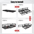 thumbnail image 5 of Trailer Hitch Cargo Rack, Folding Hitch Mount Cargo Carrier with High Side Rails, Cargo Carrier Fits 2" Receiver for RV Truck SUV Van, 500 lbs Weight Capacity, 60" L×24" W×14.9" H, 5 of 6