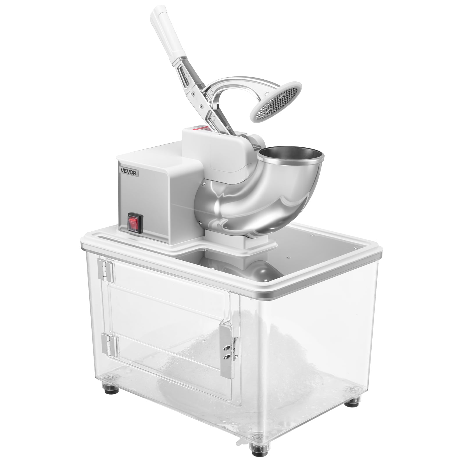 VEVOR Commercial Ice Crusher 661LBS/H, 350W Electric Snow Cone Machine with 4 Blades, 1400RPM Stainless Steel Shaved Ice Machine with 11 Gal Crushed-Ice Box,