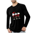 thumbnail image 3 of QIUOMBBP Big and Tall Shirts for Men Christmas Graphic Print Long Sleeve Pullover Casual Muscle Fit Tees Tops, Black, M, 3 of 5