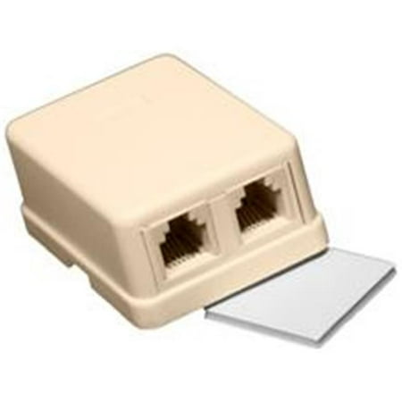 Double Surface Mount Wall Jack Lt. Almond