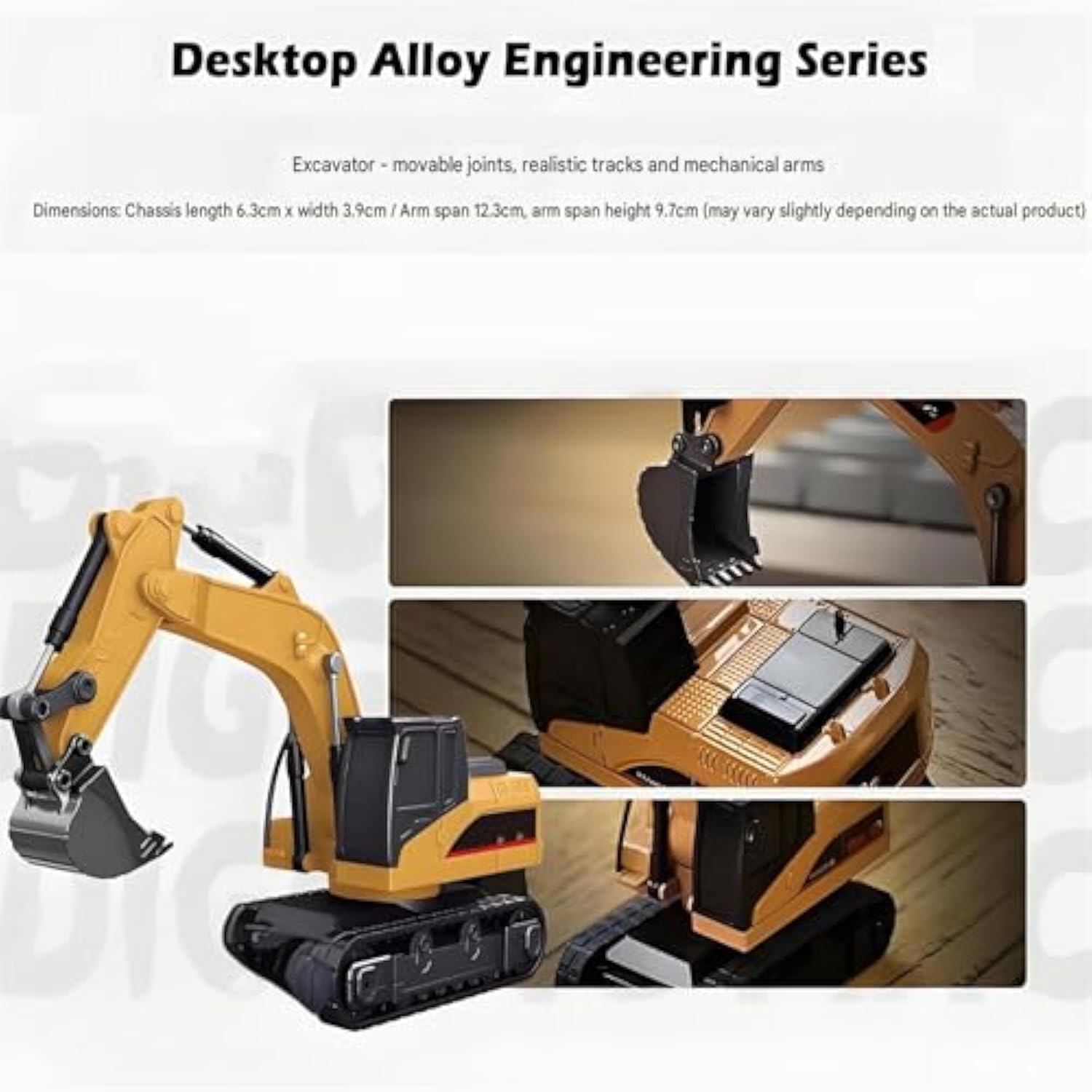 Microcrew Mini RC Construction Series – Pocket Dump Truck, Excavator & Forklift Set, 1/64 2.4GHZ Mini RC Car Engineering Vehicle Desktop Toys