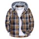 thumbnail image 1 of MHFRRA Camisa con Capucha A Cuadros, Chaqueta, Top Informal de Manga Larga, Ropa de Calle de Moda para Otoño, Jersey Cómodo Marrón, 1 of 8