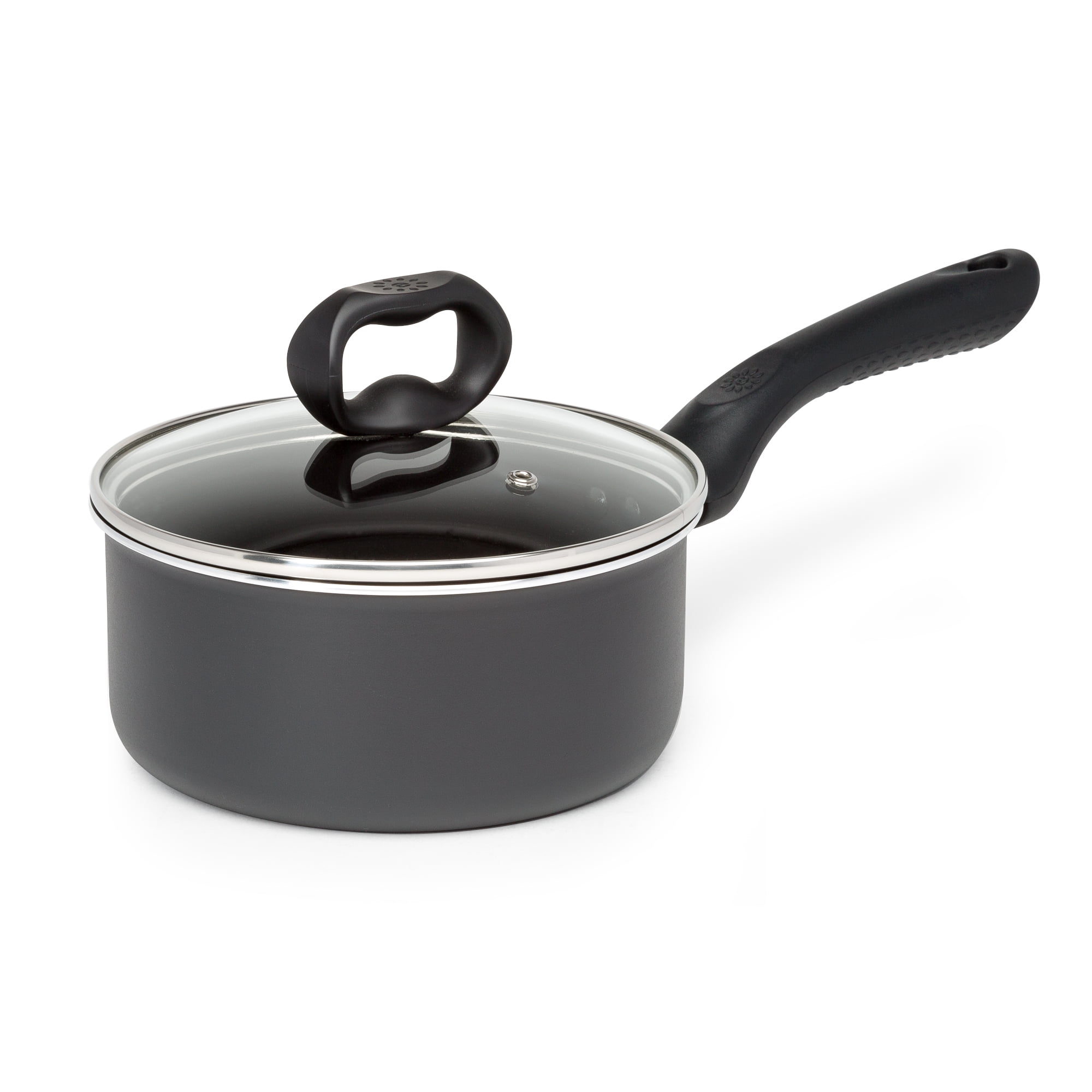 Photo 1 of Ecolution Evolve 2 Quart Non-Stick Saucepan, Dishwasher Safe, Silicone Handle, Black