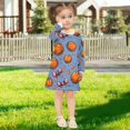 thumbnail image 5 of Girls' long-sleeved dress Basketball Bow Girls' A-line dress with ribbed cuffs Soft and comfortable, 5 of 6