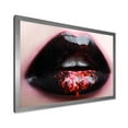 thumbnail image 2 of Designart 'Plump Woman Lips With Pink and Black' Modern Framed Art Print, 2 of 4