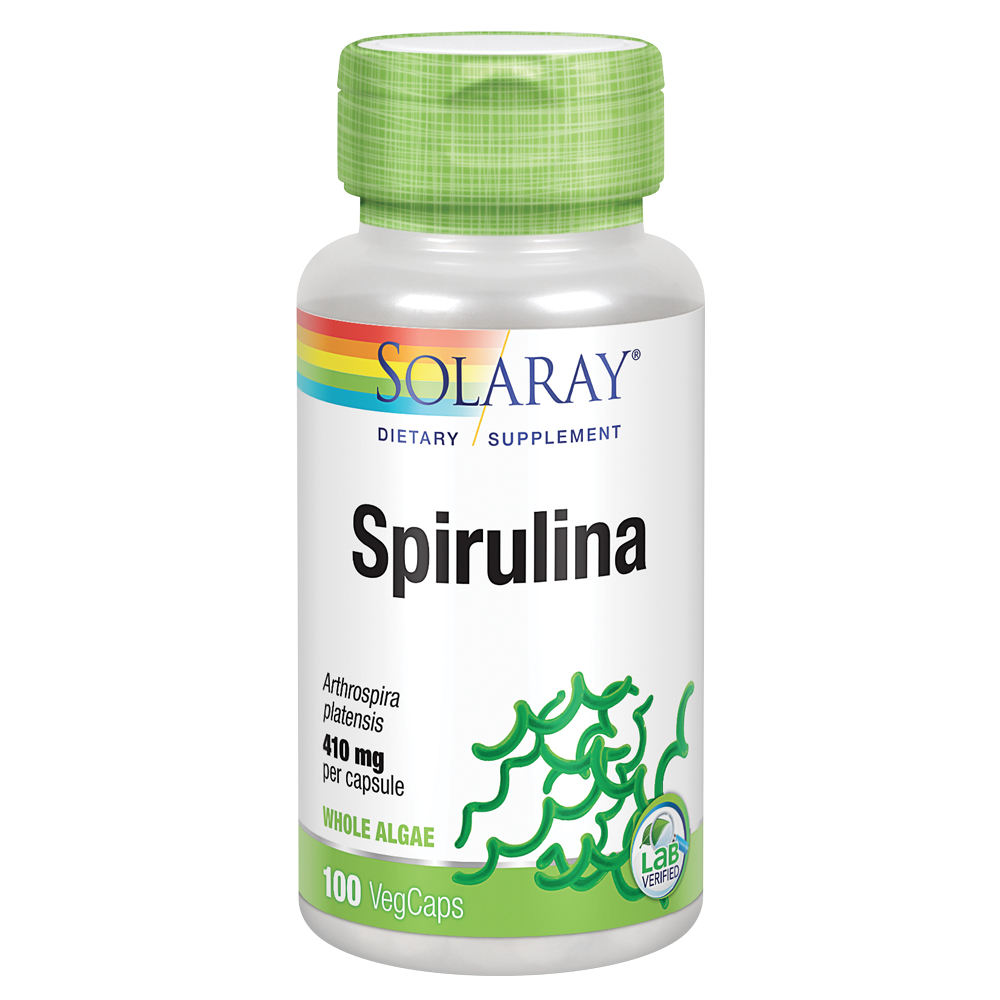 Solaray Spirulina 410mg Algae Superfood Supports Energy, Vitality