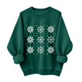 thumbnail image 5 of Jsaierl Merry Christmas Sweatshirts Womens Funny Snowflake Graphic Sweatshirt Ladies Soft Pullover Round Neck Holiday Long Sleeve Tops S-2XL, 5 of 6
