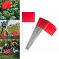 thumbnail image 2 of WUSUOWEI 50 Pcs Drapeaux de Marquage Rouges,4x5inch,Drapeau d'Arrosage d'Irrigation avec Piquet en Fil d'Acier de 15 Pouces,Petits Drapeaux Marqueurs de Durabilité pour Cour,Industriel,Aménagement Paysager,Construction et Arpentage, 2 of 9