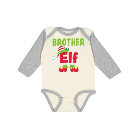 

Inktastic Christmas Brother Elf Gift Baby Boy Long Sleeve Bodysuit