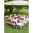 thumbnail image 3 of Outdoor Tablecloth with Umbrella Hole and Zipper, Christmas Gnomes Rectangle Table Cloth 60x102 Inch Waterproof Tablecloth, Xmas Pine Tree Balls Cardinal Birds Holiday Picnic Table Cover for Patio, 3 of 7