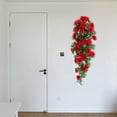 thumbnail image 4 of Decorations 1Pcs Red PET Rattan Fake Rose Wall Hanging with Iron Planter for Home Decor Garden Arrangement Rkxzt, 4 of 9