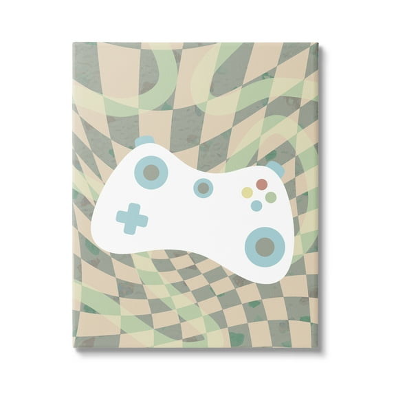 Stupell Industries Checkered Game Controller Beauty & Fashion Painting Gallery Wrapped Canvas Print Wall Art, 36 x 48