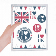 Union Jack I Love UK Heart-shaped Country Notebook Loose Diary Refillable Journal Stationery