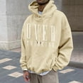 thumbnail image 2 of Lilgiuy Men's Hoodie Letter Printed Pullover Long-sleeved Top Hooded Sweatshirts for New Year Christmas Halloween, 2 of 5