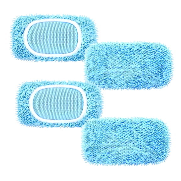 4 Pcs Reusable Mop Pads, 9.8 x 4.5 in(25 x 11.5 cm), Blue Chenille Compatible Mop Pads for Sweeper, Dry & Wet Mop Pads, Replacement Head for Home Flat Mop