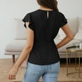 thumbnail image 3 of Annhoo Blouses for Women Dressy Casual Business Ruffle Short Sleeve Tops Summer Crew Neck Peplum Smocked Shirts, 3 of 4